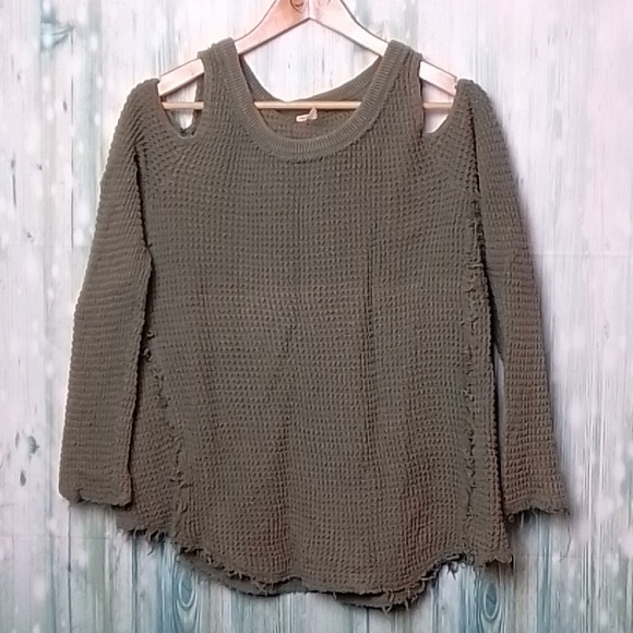 Free people open shoulder 100% cotton green small - Picture 1 of 6